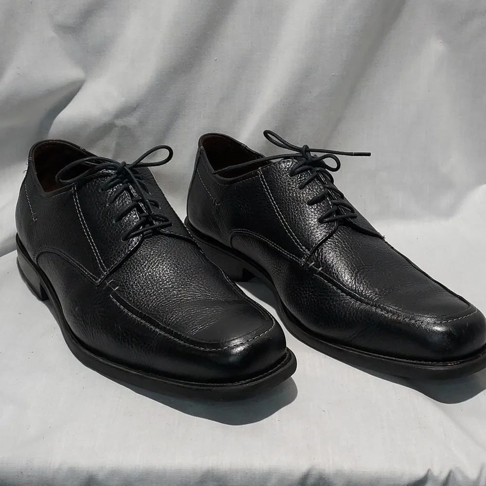 Johnston & Murphy Macomb Moc‎ Toe Lace-up Black Sheepskin Leather Mens 11.5